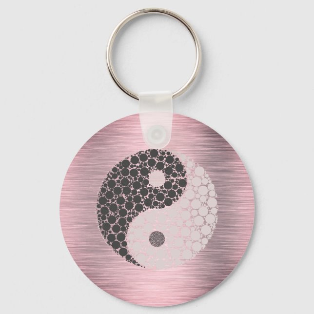 Pink Blush Yin Yang    Key Ring (Front)