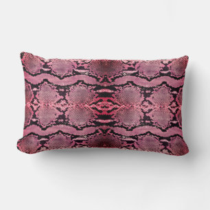 Pink Boa Constrictor Exotic Snakeskin Lumbar Cushion