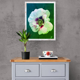 Pink boanche with dark heart - oil paint photo print