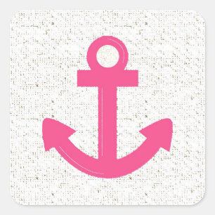 Pink boat anchor distressed stickers