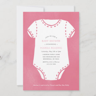 Pink Bodysuit Minimalist Baby Shower Invitation