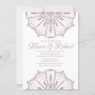 Pink Bohemian Mandala Art Boho Wedding Invitation