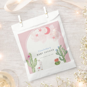 Pink Boho Arch  Cactus Toys Girl Baby Shower  Favour Bag