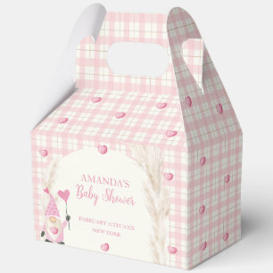 Pink Boho Arch Gingham Sweetheart Baby Shower Favour Box