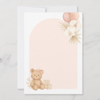 Pink Boho Baby Shower Invitation Background | Edit