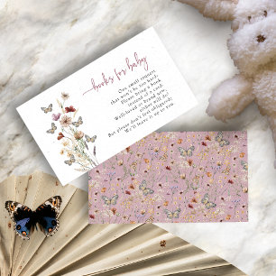 Pink Boho Butterfly Books For Baby Enclosure Card