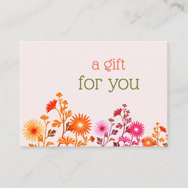 Pink Boho Country Floral Business Card (Front)