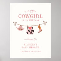 Pink Boho Cowgirl clothesline Baby Shower Welcome