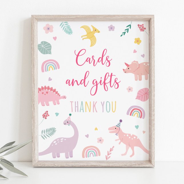 Pink Boho Dinosaur Cards and Gifts Birthday Sign (Creator Uploaded)