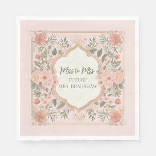 Pink Boho Floral Napkin