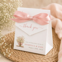 Pink Boho Floral Wildflower Baby Shower Thank You