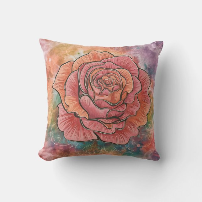 Pink Boho Flower, Chick, Stylish, Cosy Cushion (Front)