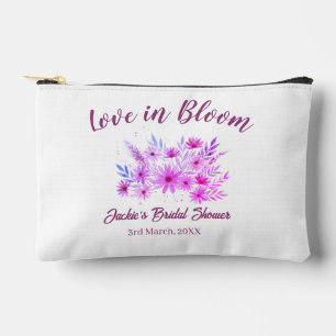 pink boho love in Bloom bridal shower name retro Accessory Pouch