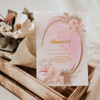 Pink Boho Pampas Grass Girl Baby Shower