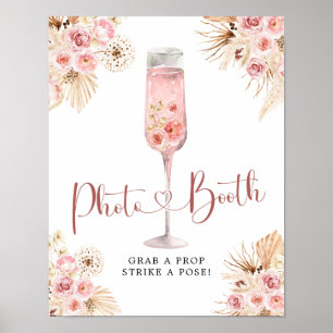 Pink Boho Rose Soiree Photobooth Sign