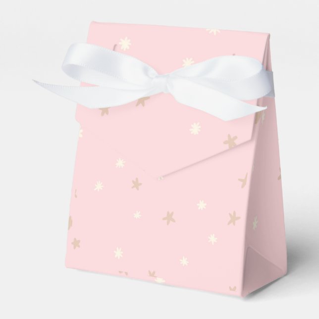 Pink Boho Twinkle Little Star Baby Shower Favour Box (Front Side)