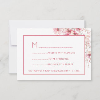 Pink Boho Wildflowers RSVP