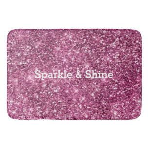Pink Bokeh Glitter Bath Mat