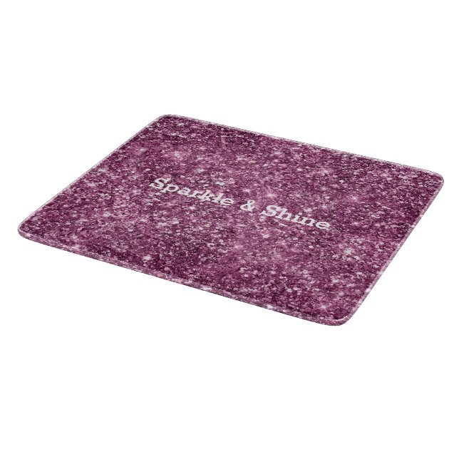 Pink Bokeh Glitter Cutting Board (Corner)