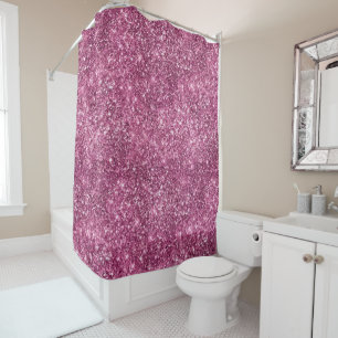 Pink Bokeh Glitter Shower Curtain