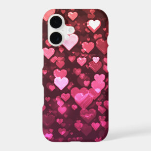 Pink Bokeh Hearts Digital Background Wallpaper