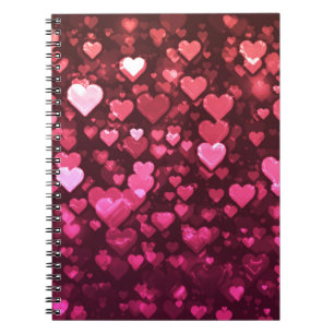Pink Bokeh Hearts Digital Background Wallpaper Notebook