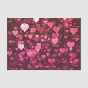 Pink Bokeh Hearts Digital Background Wallpaper Tissue Paper
