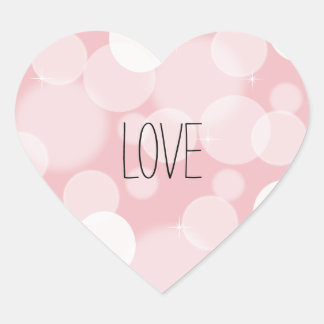 Pink Bokeh Love Heart Sticker