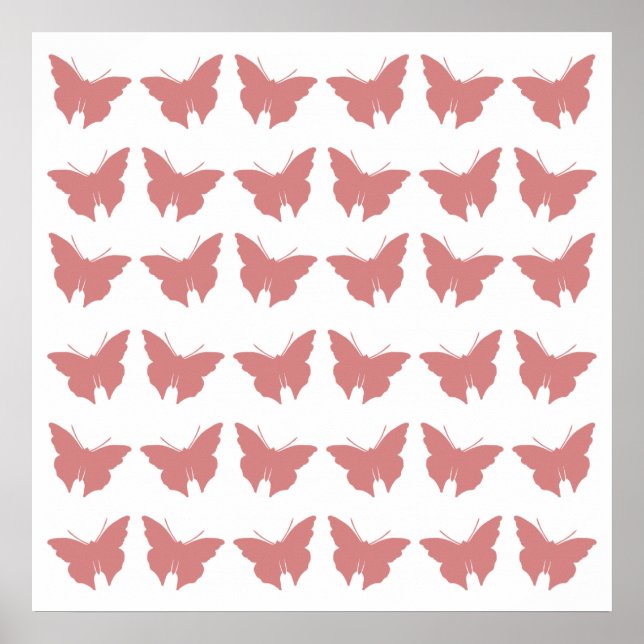 Pink Bold Butterflies Poster (Front)