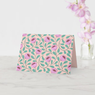 Pink bold florals card