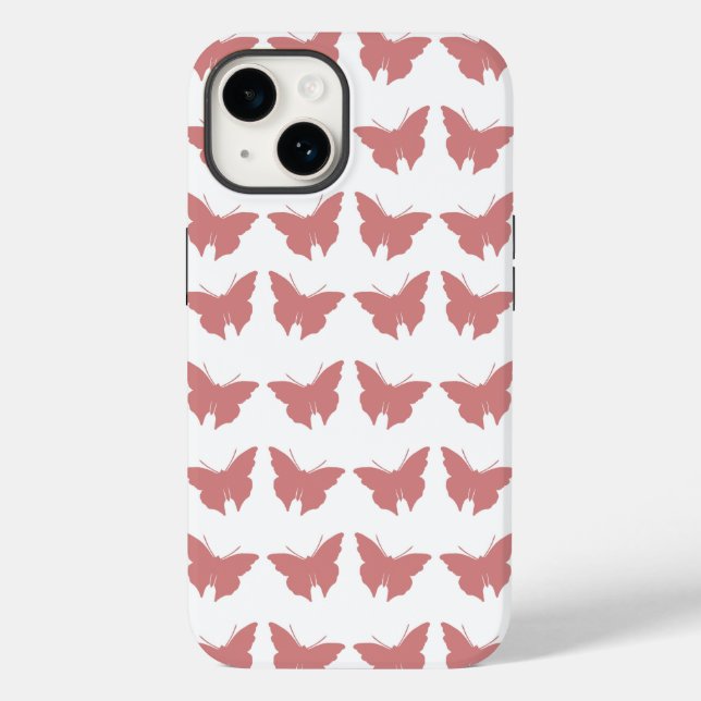 Pink Bold Mod Butterflies Case-Mate iPhone Case (Back)