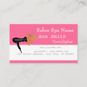 Pink Bold Vibrant  Hair Stylist Flower Swirls Appointment Card