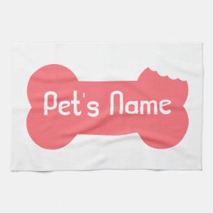 Pink Bone personalised Dog Kitchen Towel