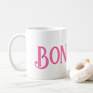 Pink Bonjour White Coffee Mug
