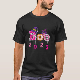 Pink Boo 2023 Spider WItch Hat Cute Scary Hallowee T-Shirt