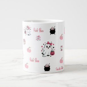 Pink Boo Cute Ghost Halloween Coffee Cup
