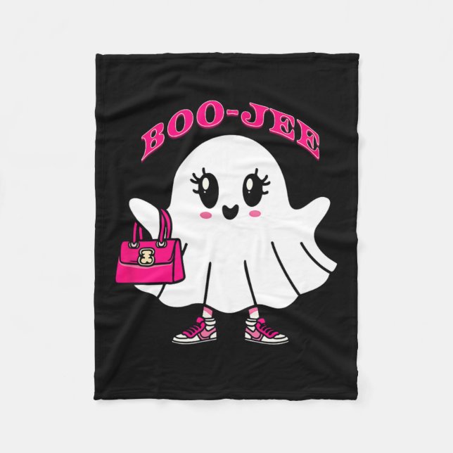 Pink Boo-jee Funny Ghost Halloween  Fleece Blanket (Front)