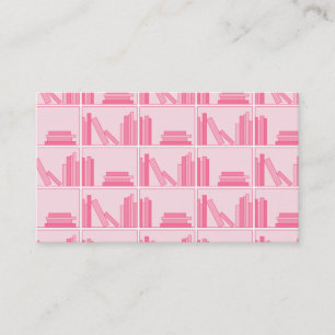 Pink Books on Shelf. Business Card