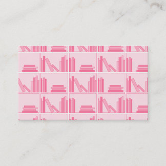 Pink Books on Shelf. Business Card