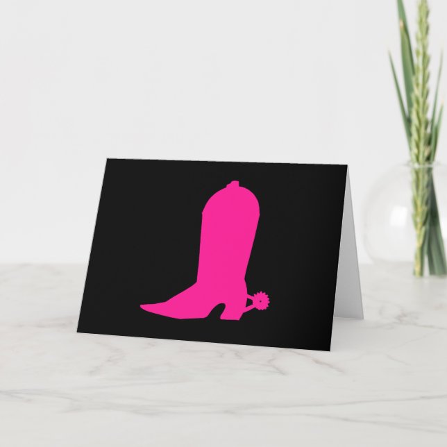 Pink Boot for Cowgirl Card (Front)