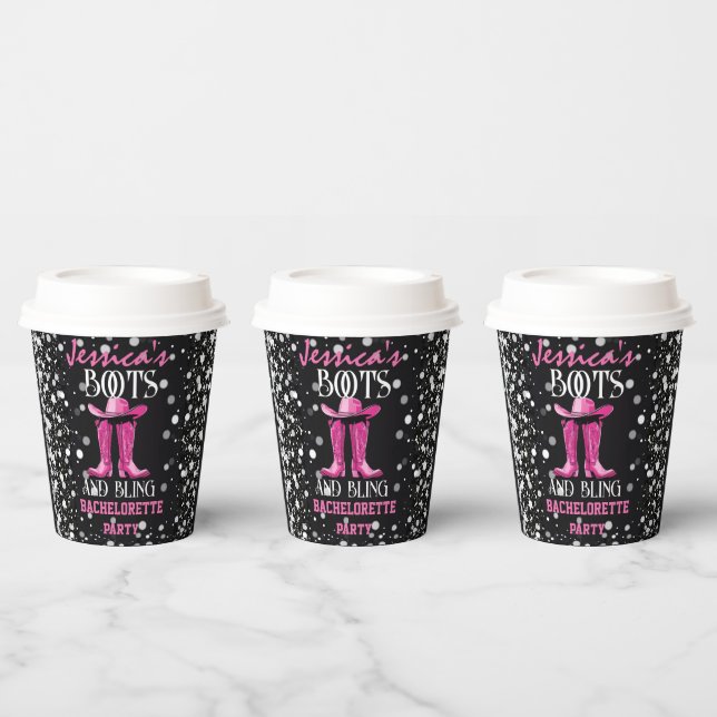 Pink Boots and Bling Bachelorette Party Paper Cups (Multi)