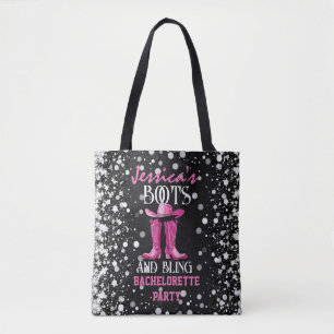 Pink Boots and Bling Bachelorette Party Tote Bag