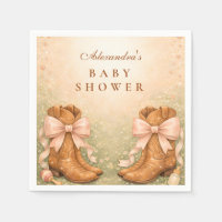 Pink Boots And Bows Girl Baby Shower