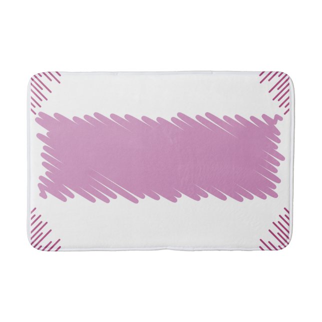 Pink Border Bath Mat with Centre Stripe Design (Front)
