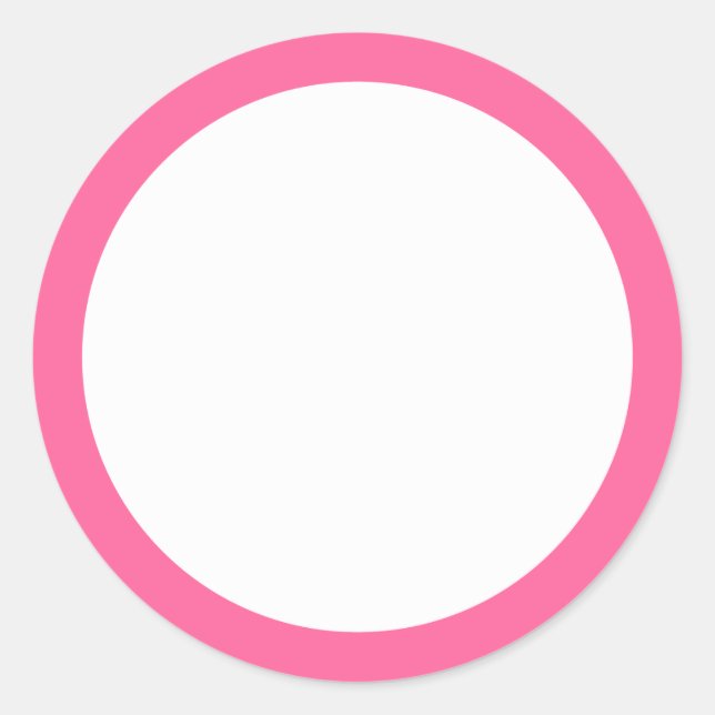 Pink border blank classic round sticker (Front)