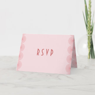 Pink Border Lace Wedding RSVP Card
