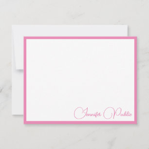 Pink Border Typography Script Name Template White