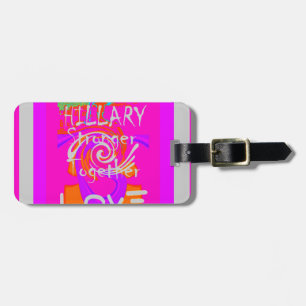 Pink Bordered Hillary Inspiration Art Print Luggage Tag