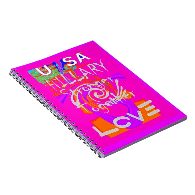 Pink Bordered Hillary Inspiration Art Print Notebook (Right Side)