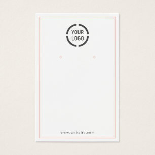 Pink borders custom logo white earring display